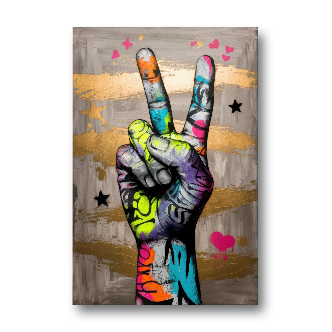 Houston Bold Graffiti - Canvas Wall Art - Front