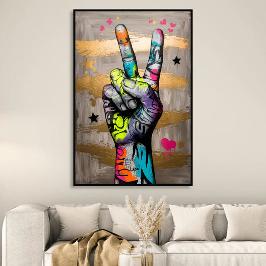 Houston Bold Graffiti Living Room - Black Canvas Wall Art