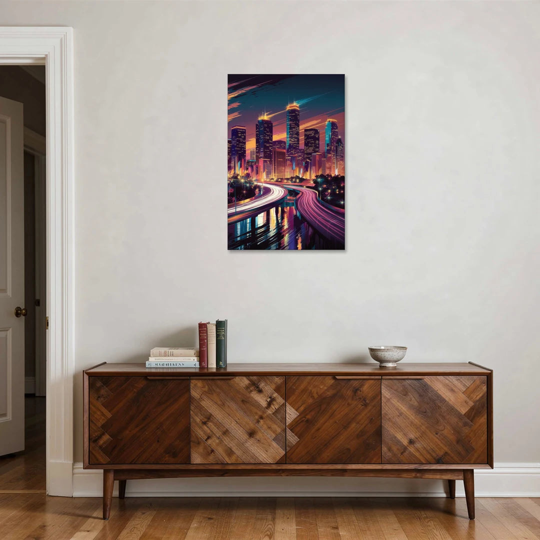 Houston City Lights - Canvas Wall Art - Coffee Table - 24x36
