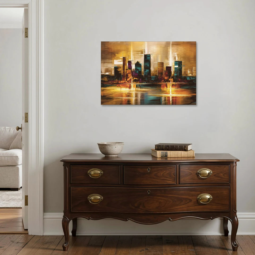 Houston Cityscape - Canvas Wall Art - Coffee Table - 36x24