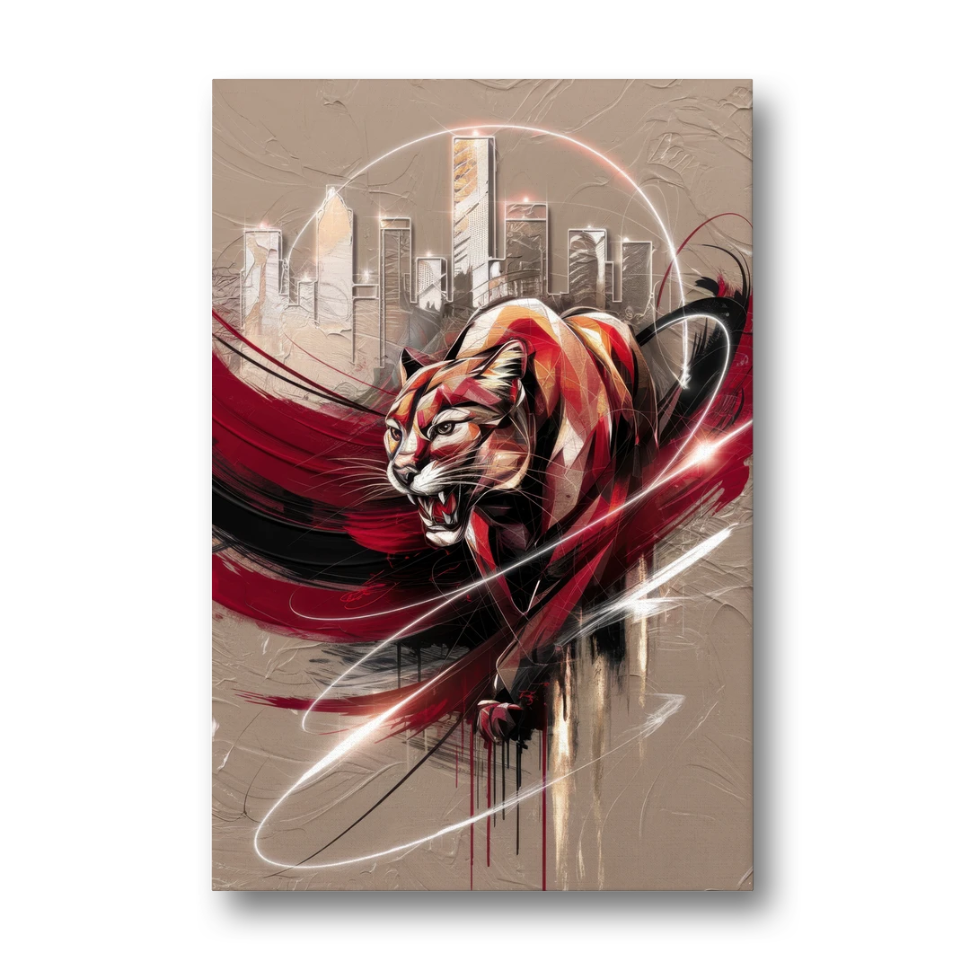 Houston Cougars Passion - Canvas Wall Art - Front