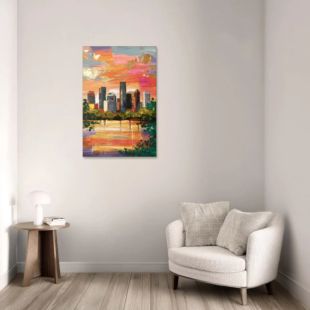 Houston Cultural Essence - Canvas Wall Art - Sofa - 24x36