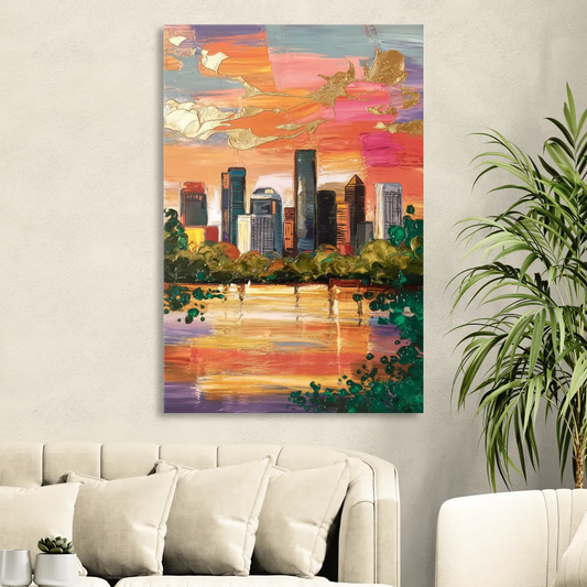 Houston Cultural Essence Living Room - Canvas Wall Art