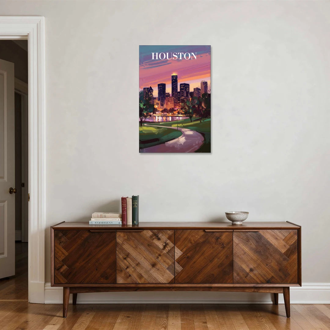 Houston Downtown Vibes - Canvas Wall Art - Coffee Table - 24x36