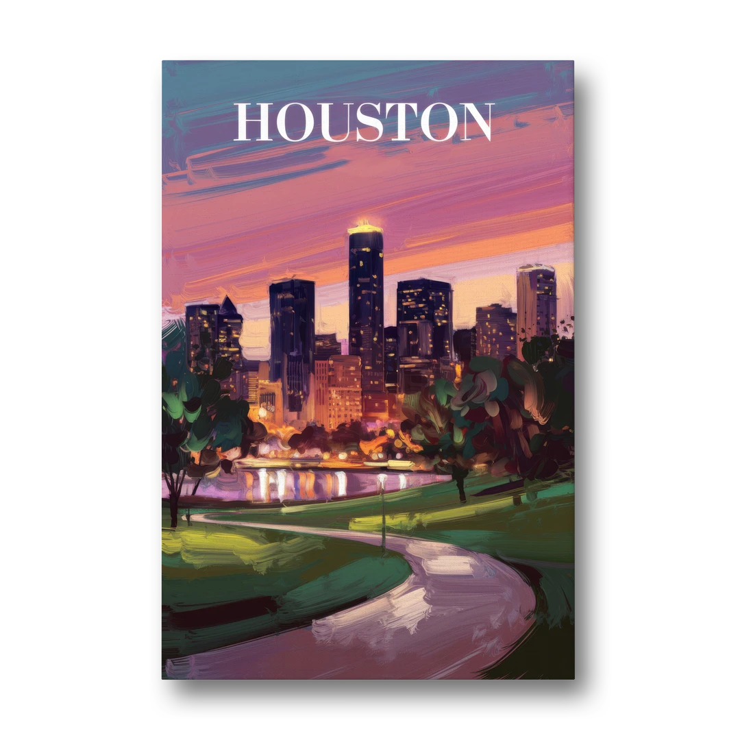 Houston Downtown Vibes - Canvas Wall Art - Front
