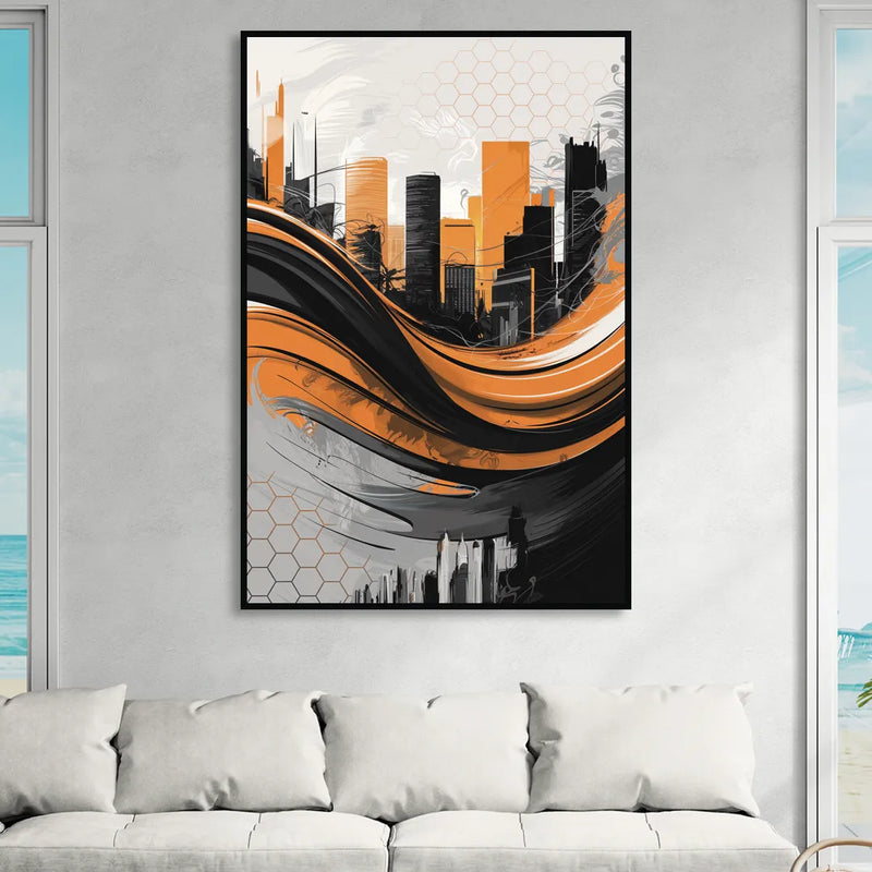 Houston Dynamo Colors Sitting Room - Black Canvas Wall Art