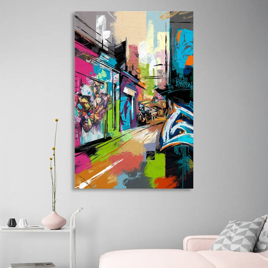 Houston Graffiti Streets Living Room - Canvas Wall Art