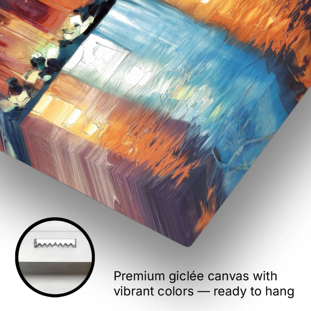 Houston Skyline Glow - Canvas Wall Art - Gallery Wrap Corner