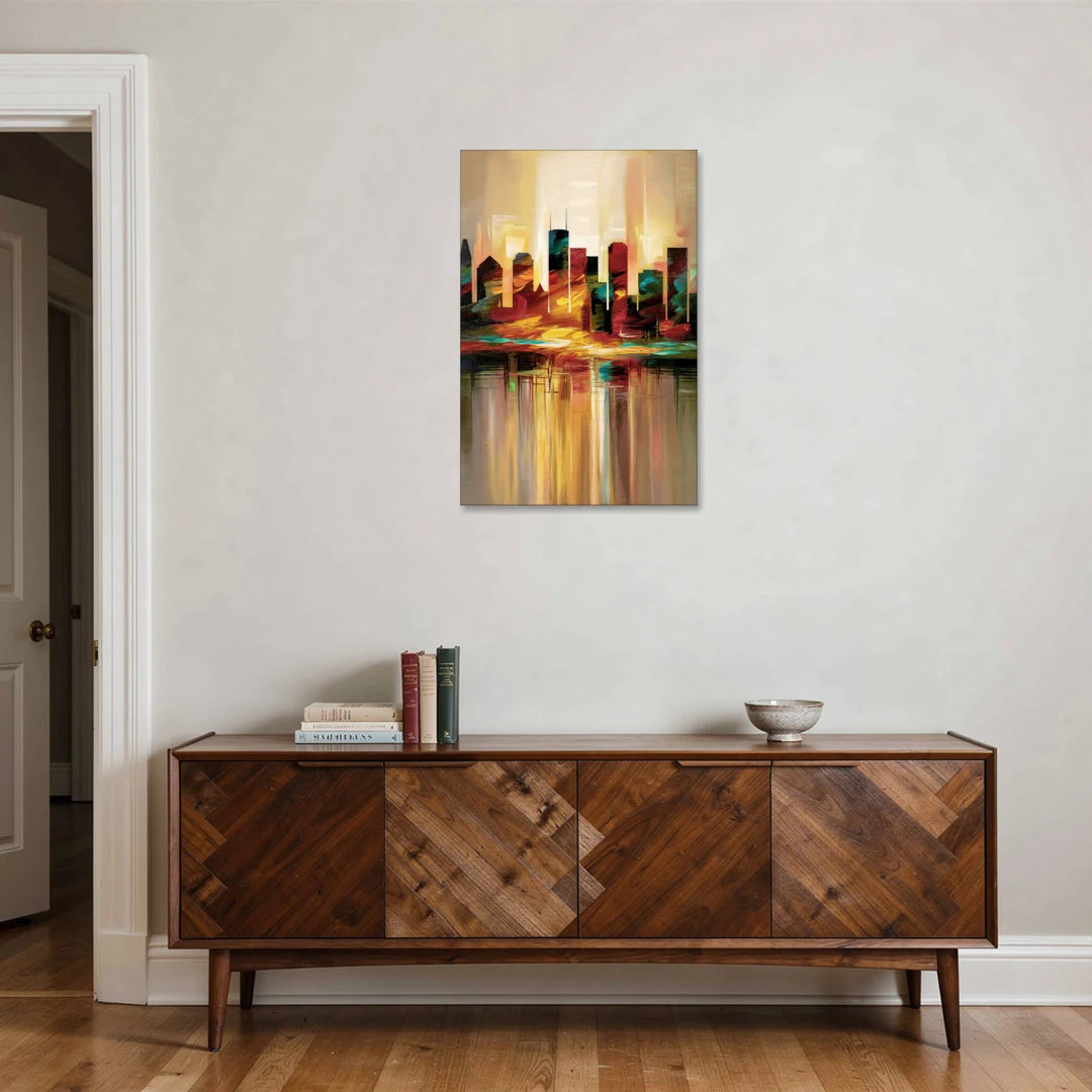 Houston Skyline Silhouette - Canvas Wall Art - Coffee Table - 24x36
