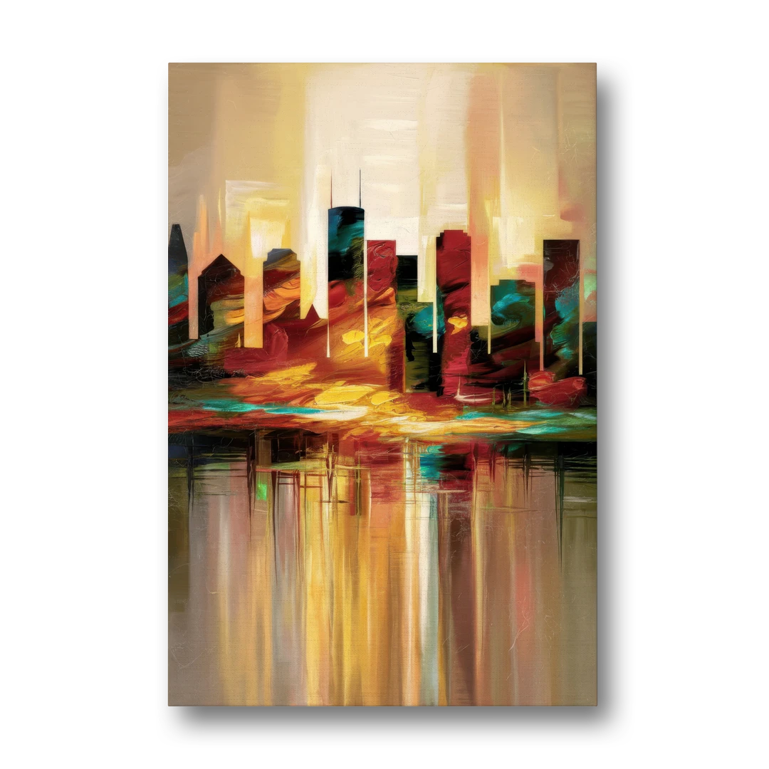 Houston Skyline Silhouette - Canvas Wall Art - Front