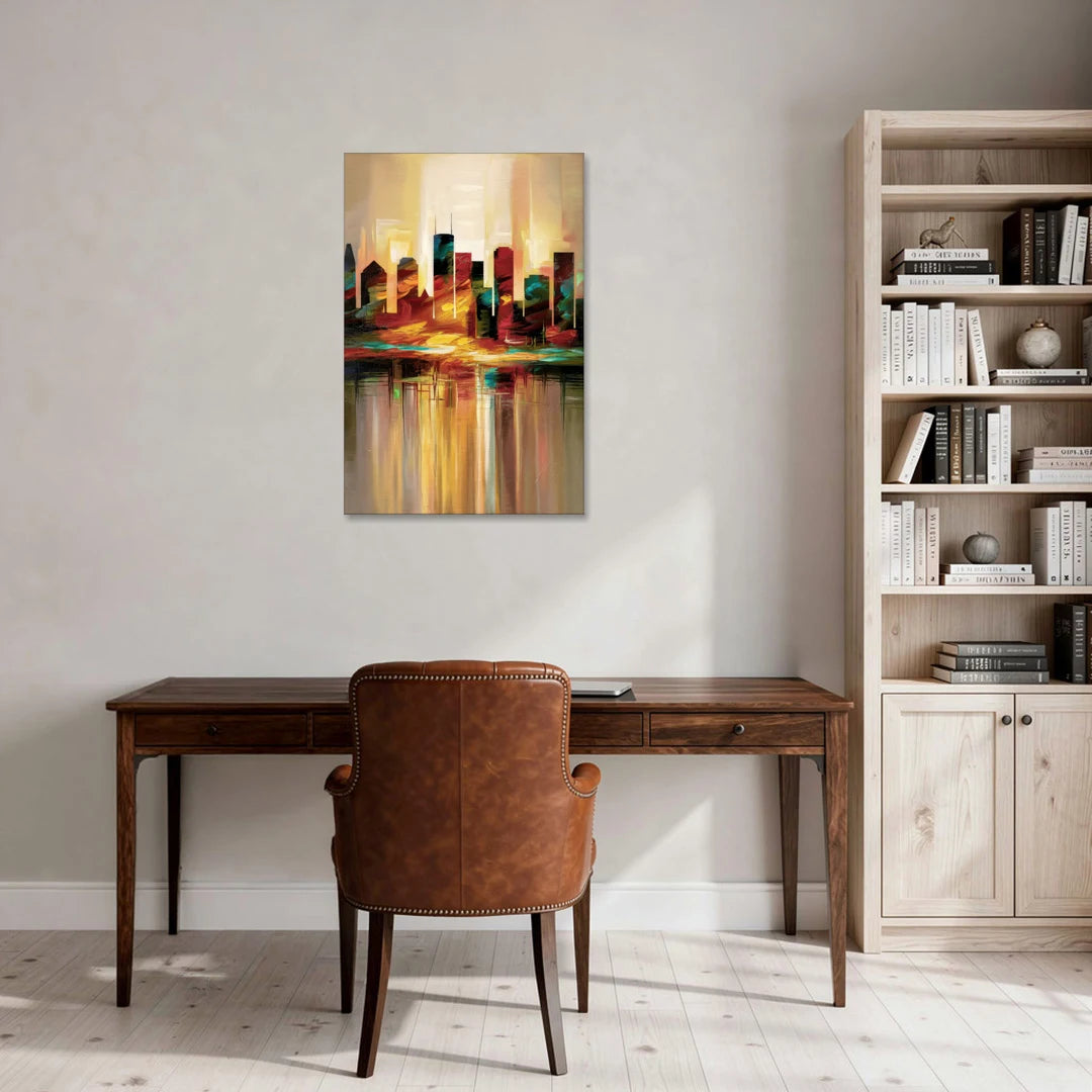 Houston Skyline Silhouette - Canvas Wall Art - Office - 24x36