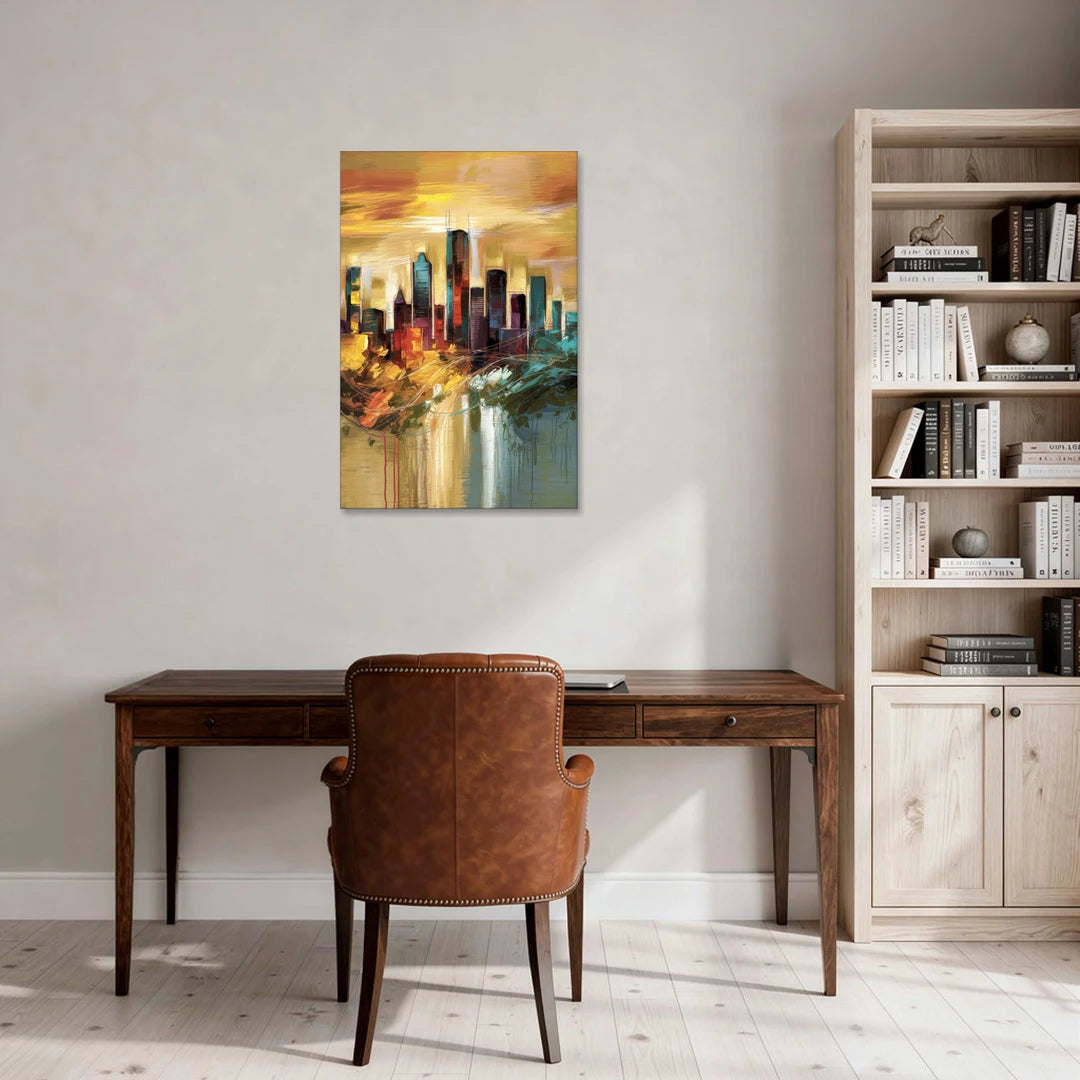 Houston Skyline View - Canvas Wall Art - Office - 24x36