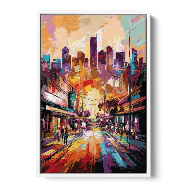 Houston Street Art Culture Front - White Canvas Wall Art