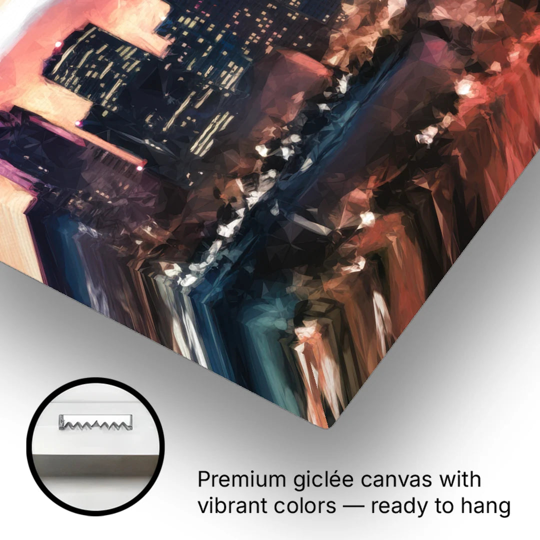 Houston Sunset Skyline - Canvas Wall Art - Gallery Wrap Corner