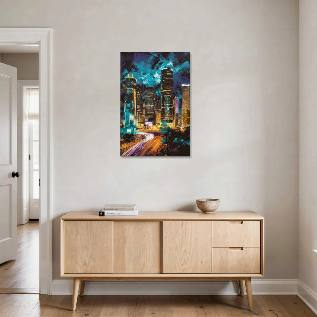 Houston Urban Nights - Canvas Wall Art - Coffee Table - 24x36