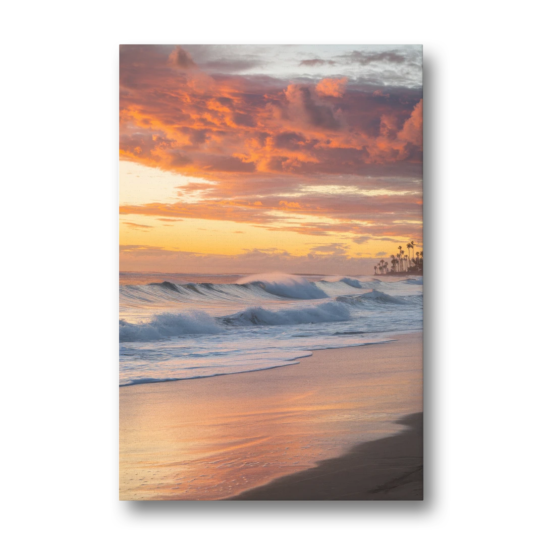 Huntington Beach Golden Hour - Canvas Wall Art - Front