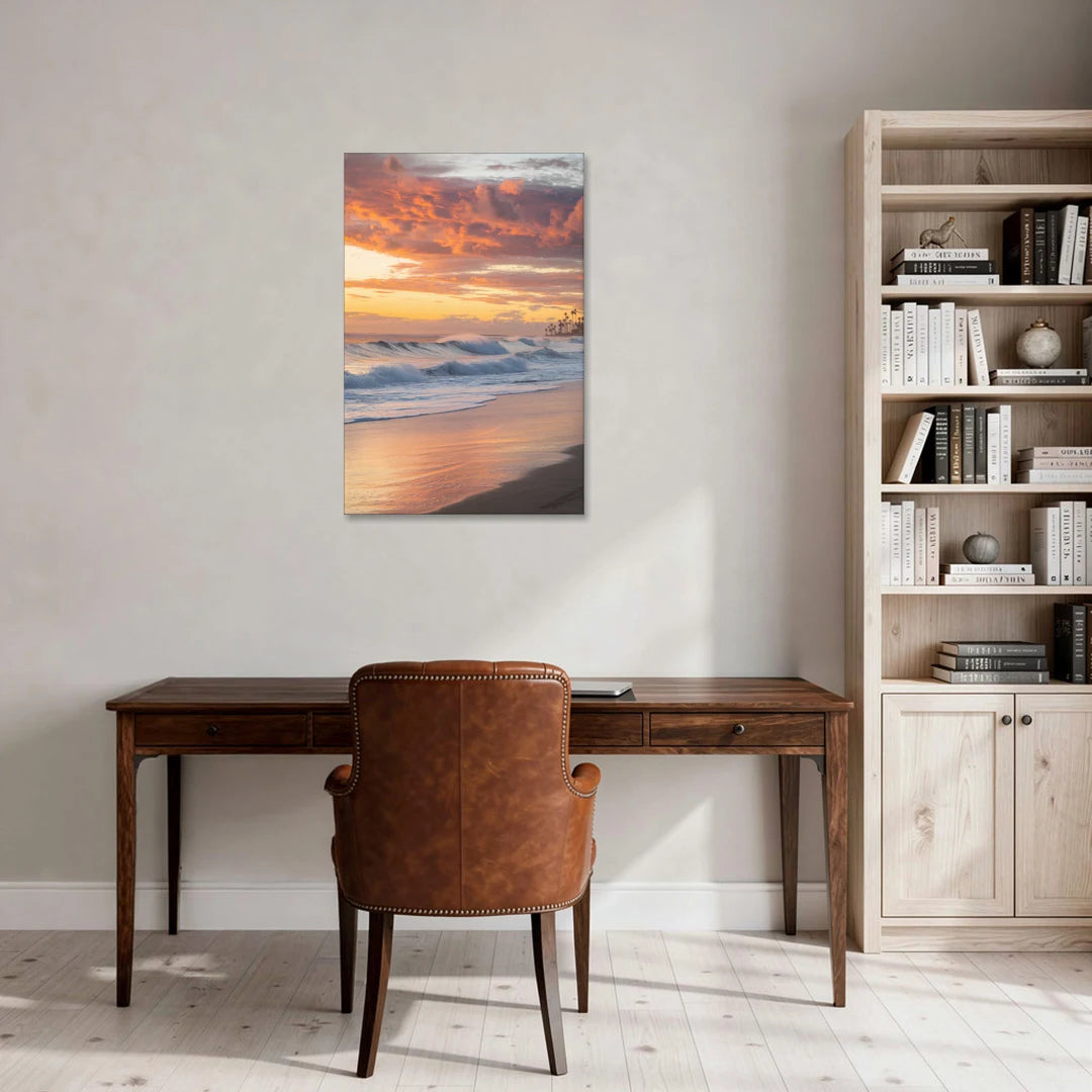 Huntington Beach Golden Hour - Canvas Wall Art - Office - 24x36