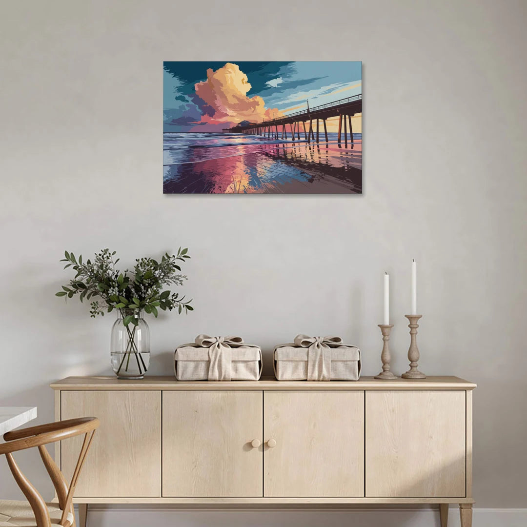 Huntington Beach Sunrise Views - Canvas Wall Art - Coffee Table - 36x24