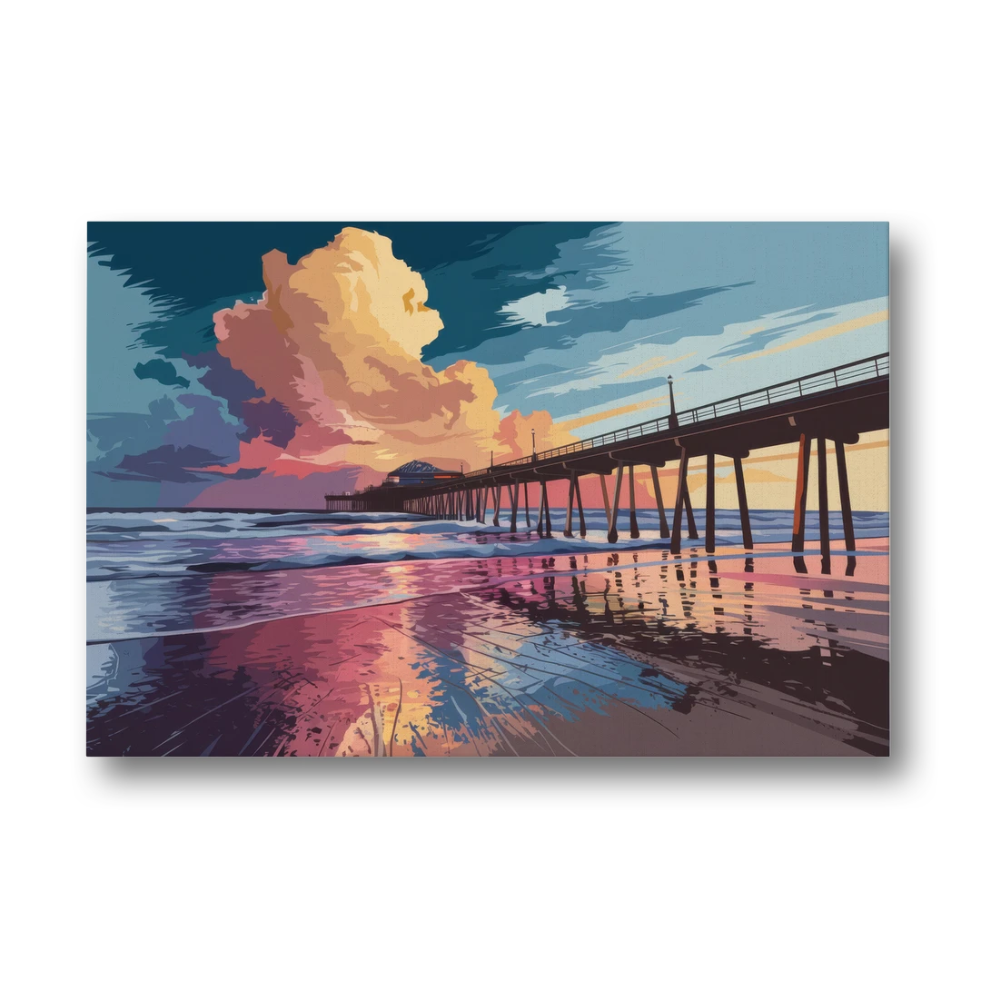 Huntington Beach Sunrise Views - Canvas Wall Art - Front