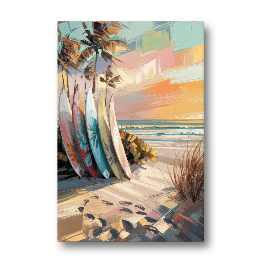 Huntington Beach Surfboards - Canvas Wall Art - Front