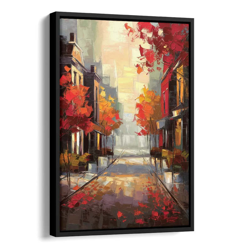 Huntsville Autumn Foliage Charm Side - Black Canvas Wall Art