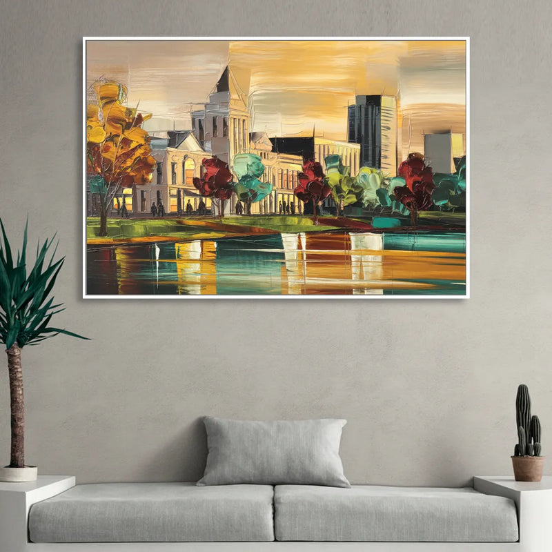 Huntsville Historic Downtown Living Room - White Canvas Wall Art