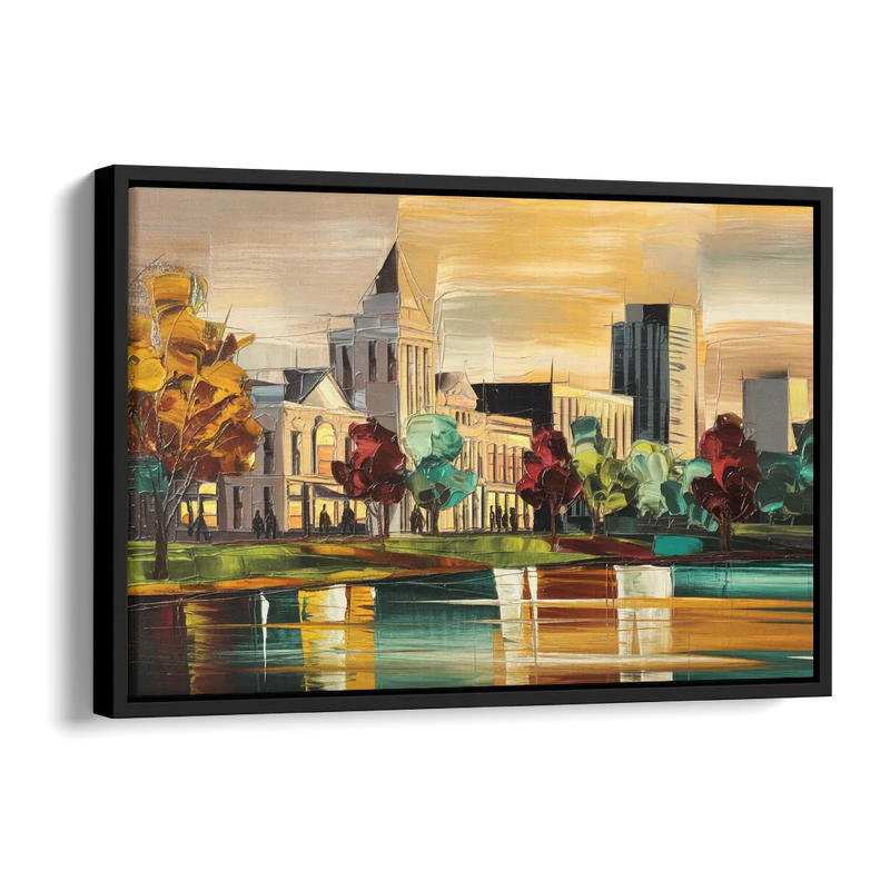 Huntsville Historic Downtown Side - Black Canvas Wall Art