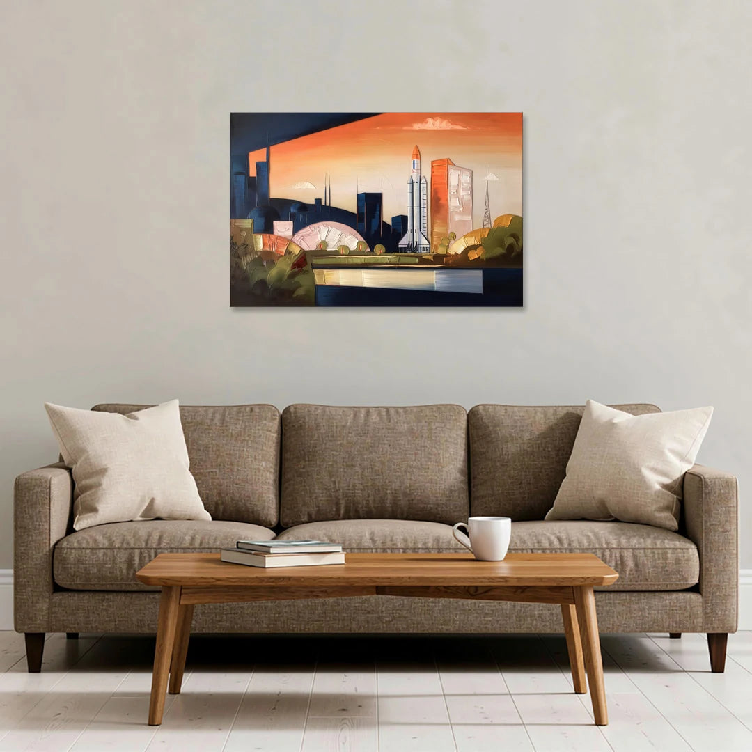 Huntsville Modern Cityscape - Canvas Wall Art - Sofa - 36x24