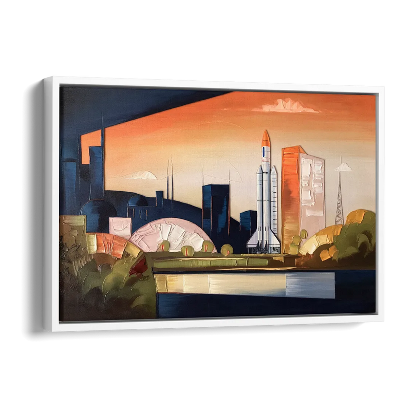 Huntsville Modern Cityscape Side - White Canvas Wall Art