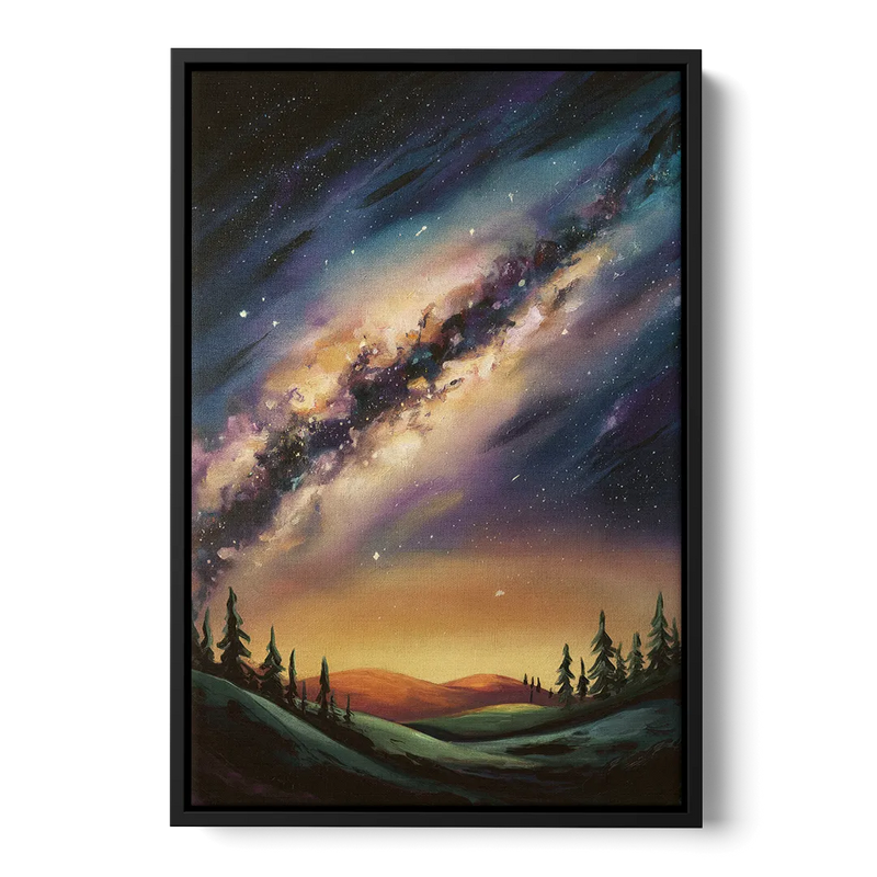 Huntsville Night Sky Astronomy Front - Black Canvas Wall Art