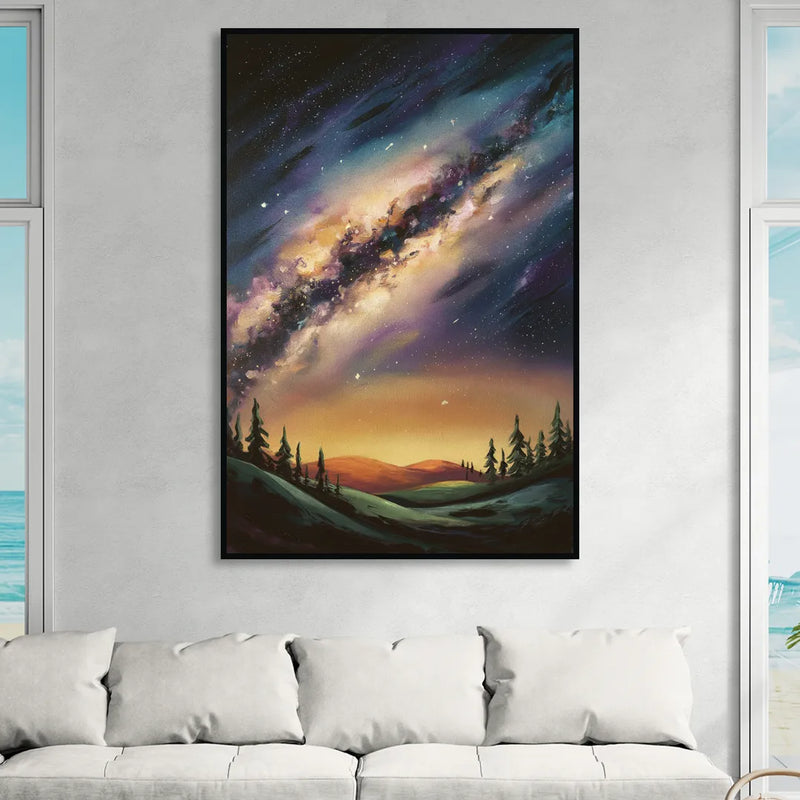 Huntsville Night Sky Astronomy Living Room - Black Canvas Wall Art