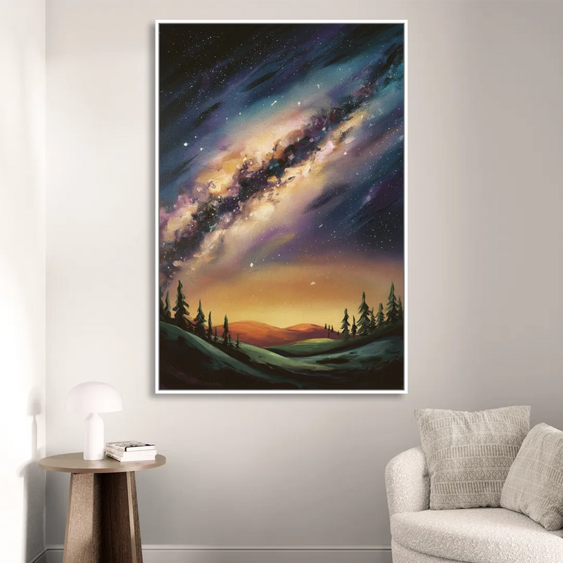 Huntsville Night Sky Astronomy Sitting Room - White Canvas Wall Art