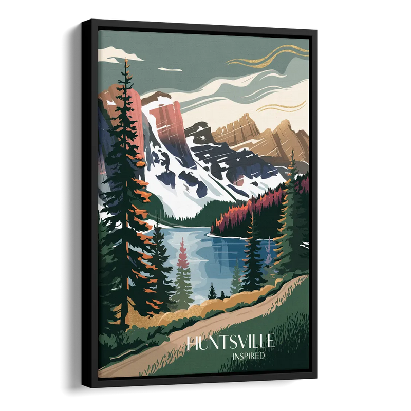 Huntsville Scenic Mountain View Side - Black Canvas Wall Art