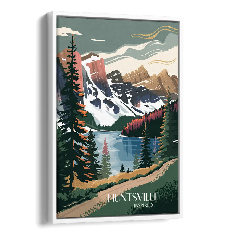 Huntsville Scenic Mountain View Side - White Canvas Wall Art