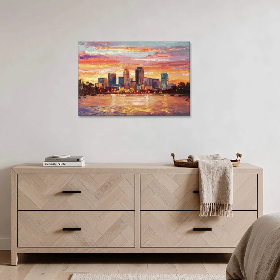 Huntsville Skyline At Sunset - Canvas Wall Art - Coffee Table - 36x24