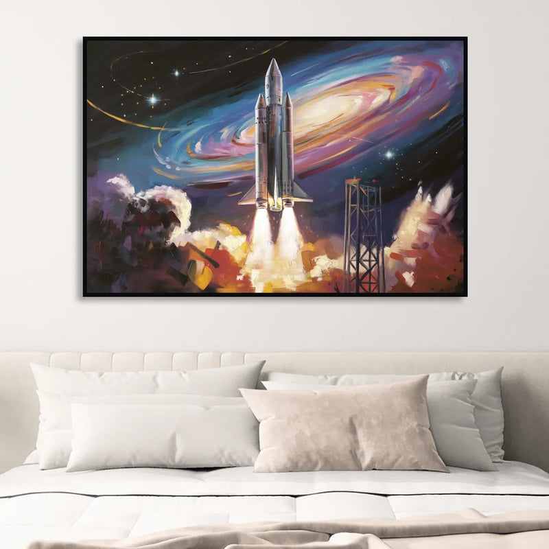Huntsville Space Center Tribute Living Room - Black Canvas Wall Art