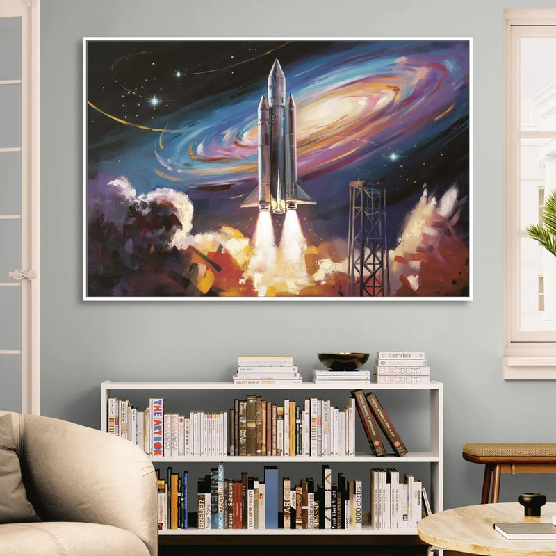 Huntsville Space Center Tribute Living Room - White Canvas Wall Art