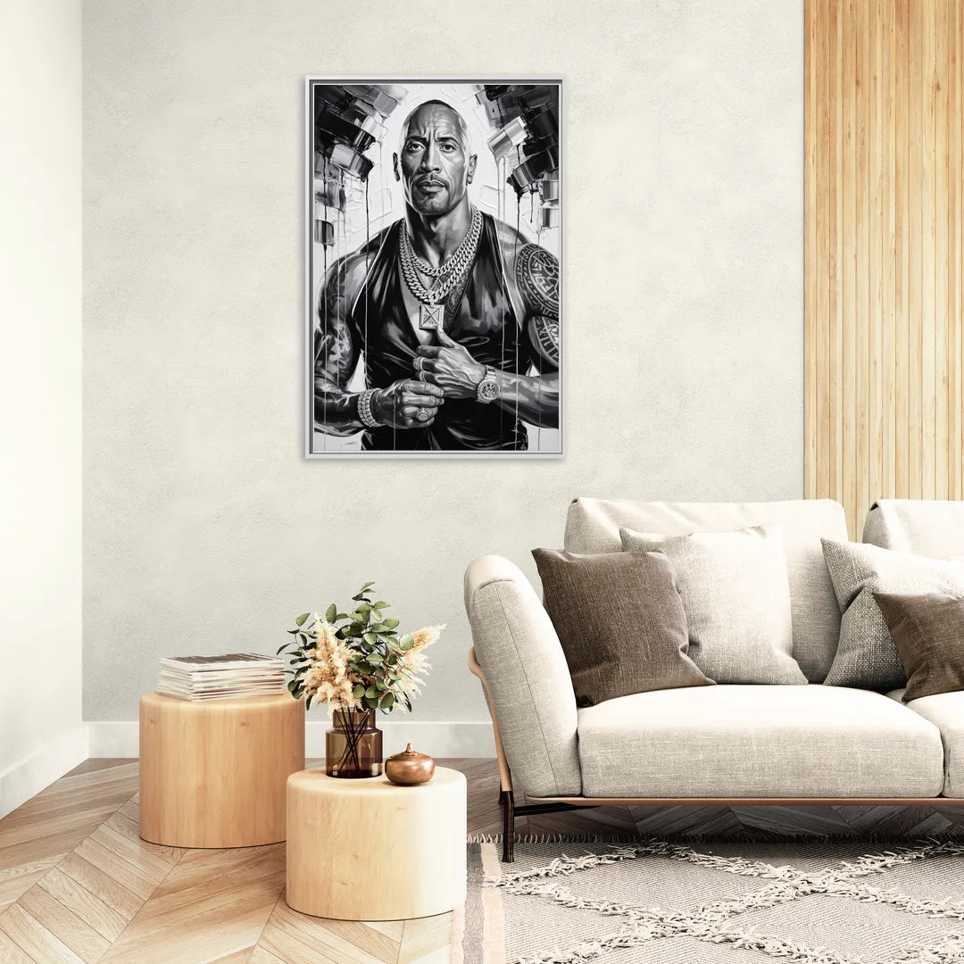 Hustle 2.0 - Living Room White Frame Canvas