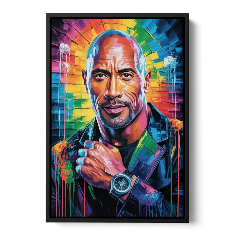 Hustle Front - Black Canvas Wall Art