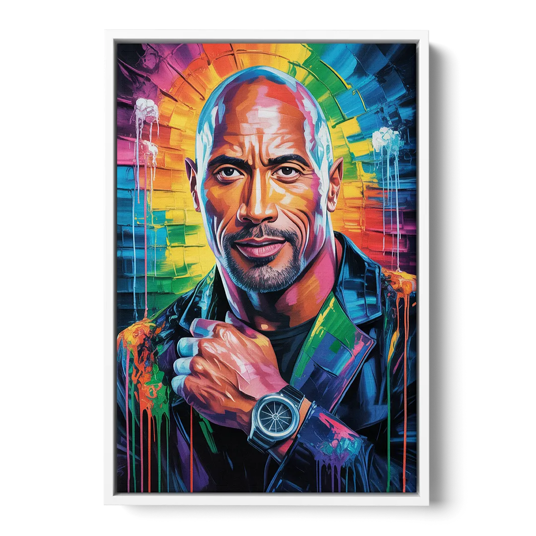 Hustle - White Frame Canvas