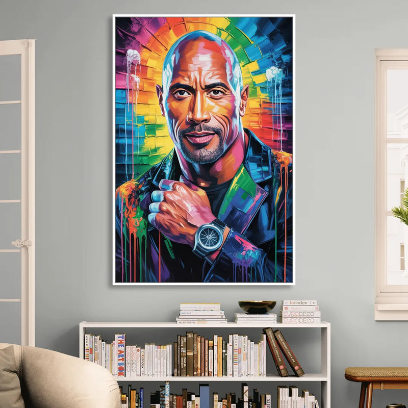 Hustle Living Room - White Canvas Wall Art