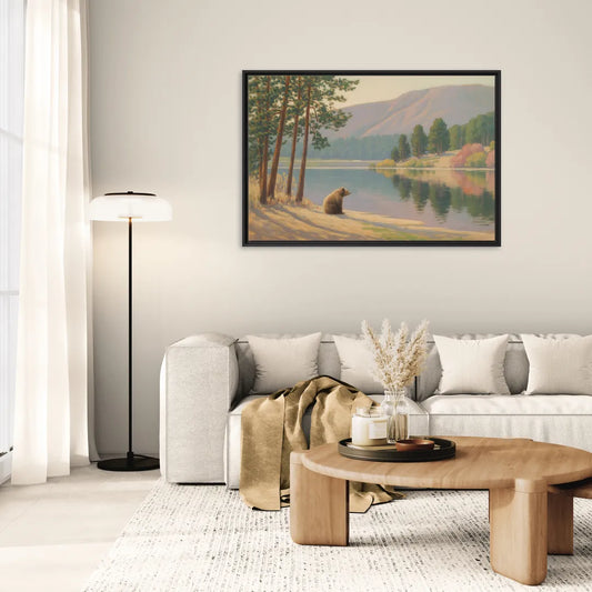 Iconic Big Bear Lake View - Living Room Black Frame Canvas