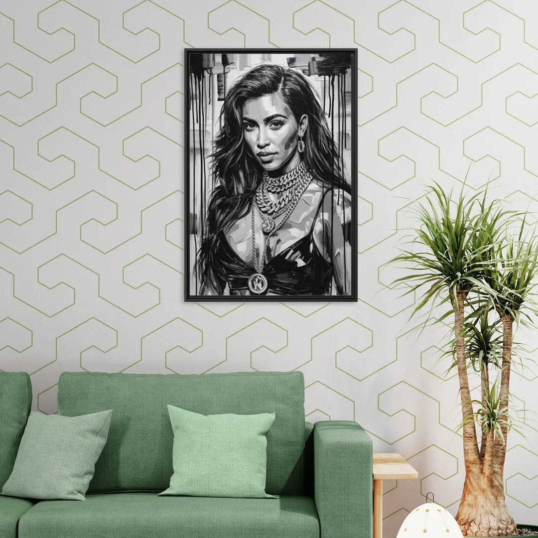 Iconic - Living Room Black Frame Canvas