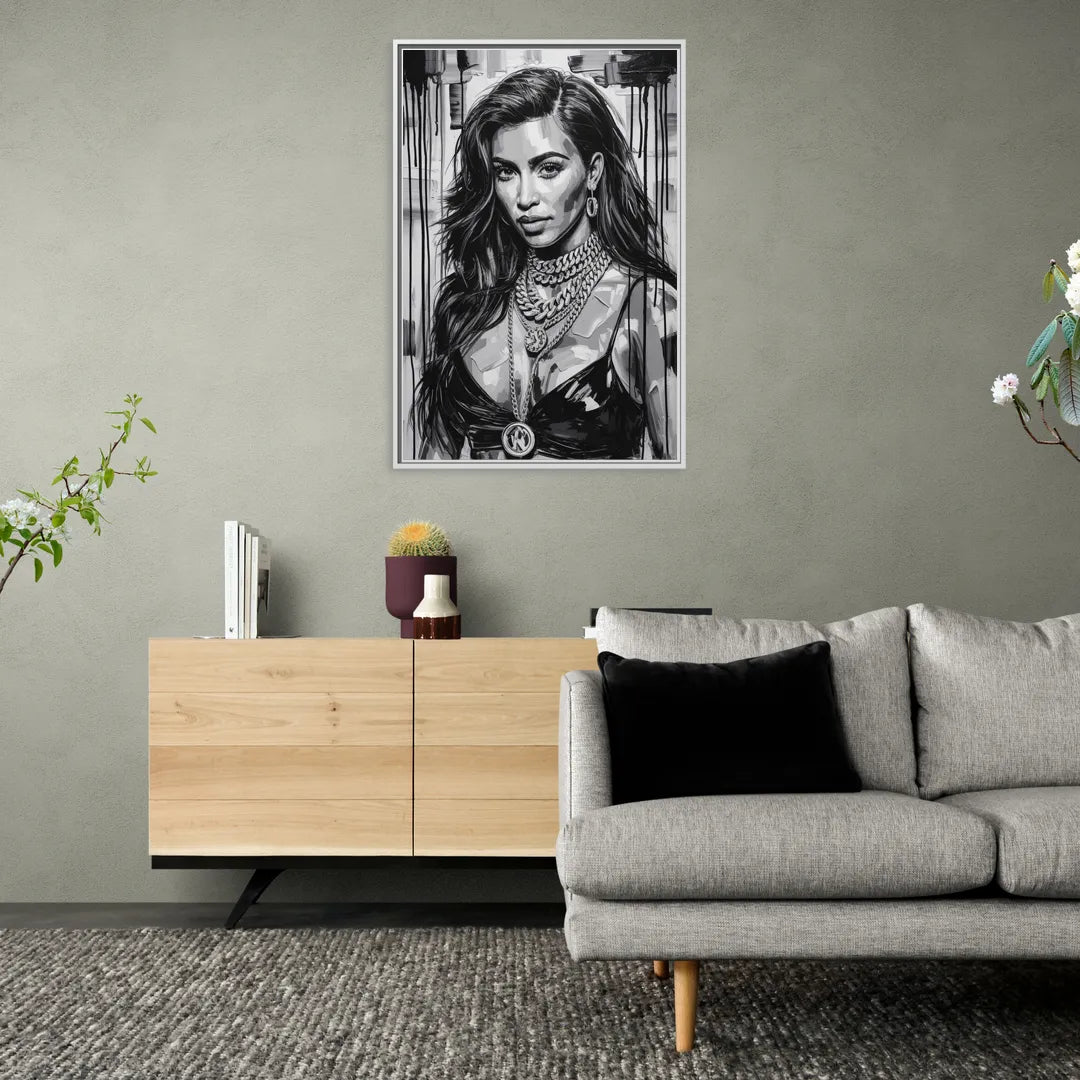 Iconic - Living Room White Frame Canvas
