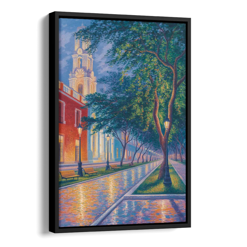 Independencia Park Evening Side - Black Canvas Wall Art