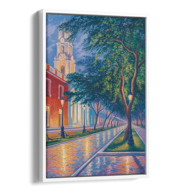 Independencia Park Evening Side - White Canvas Wall Art