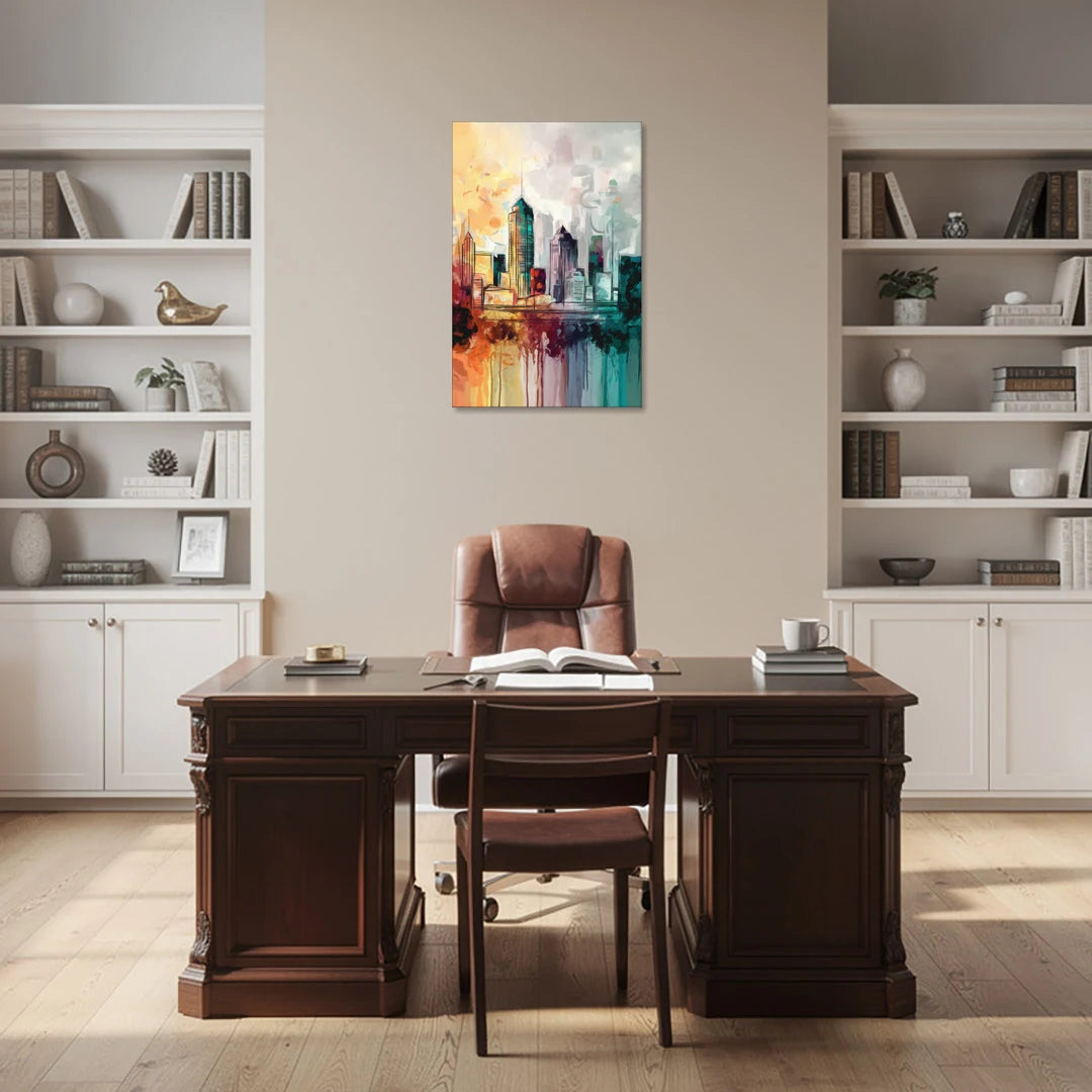 Indianapolis Downtown Skyline - Canvas Wall Art - Office - 24x36