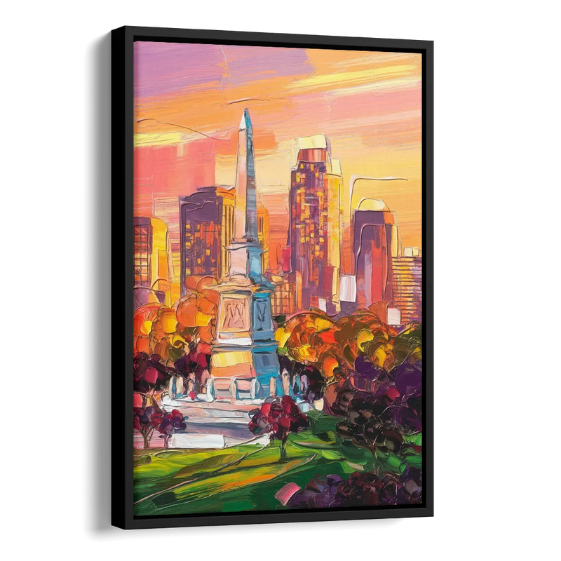 Indianapolis Historic Landmarks Side - Black Canvas Wall Art