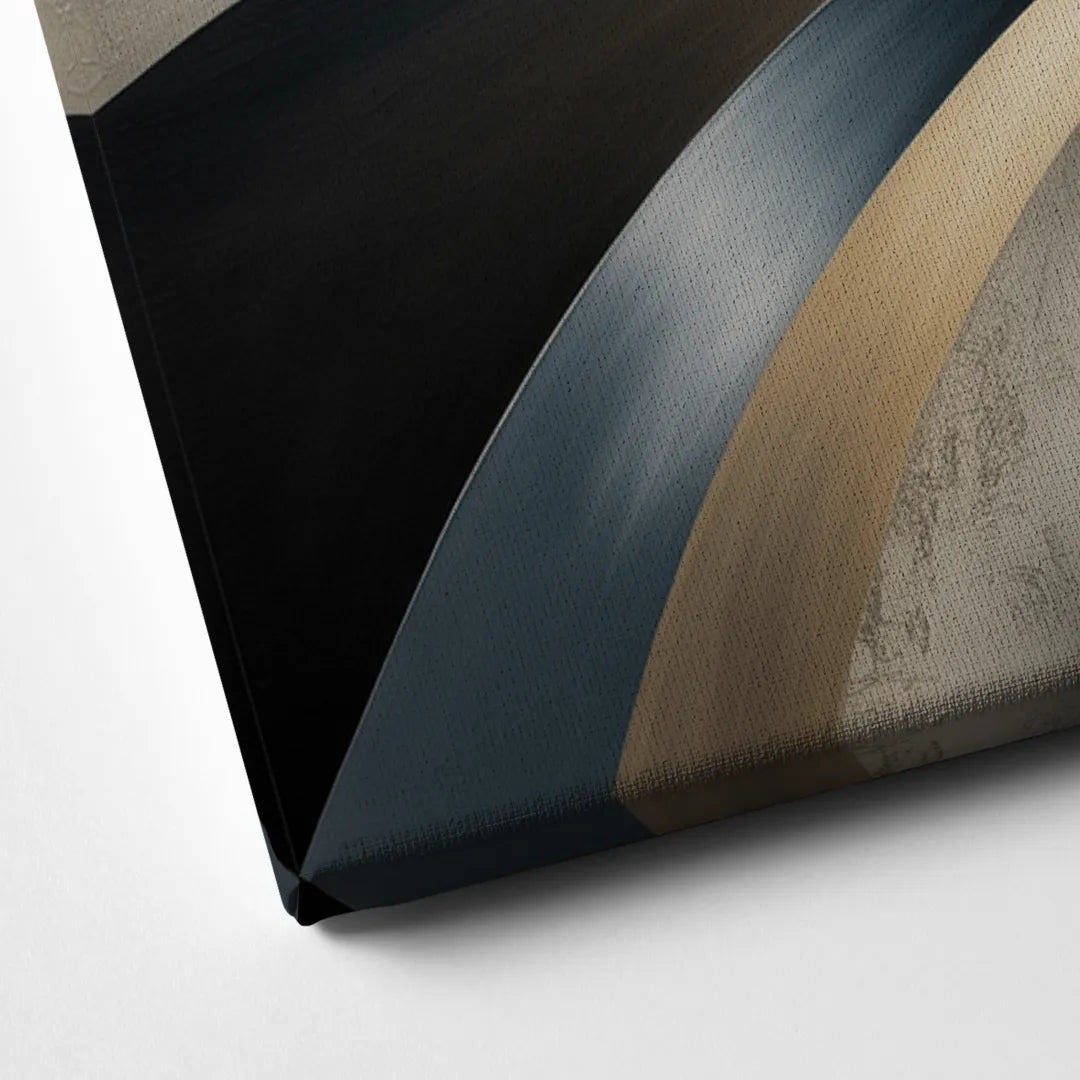Intertwined Elegance Black and Grey Abstract Canvas Close Up