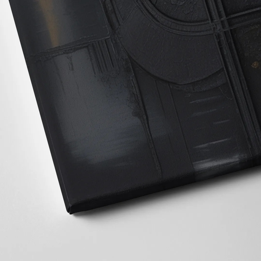 Intricate Harmony Black Abstract Canvas Close Up